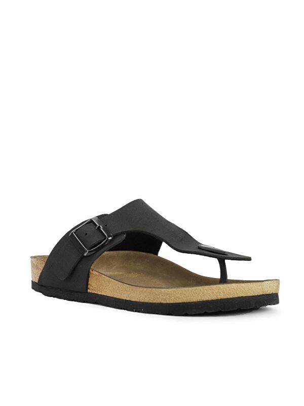 LUKE Kadın Terlik Siyah Nubuk - Görsel 3