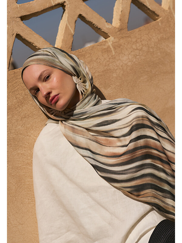 Fresh Scarfs Dark Batik Desen Soft Viskon Şal Siyah