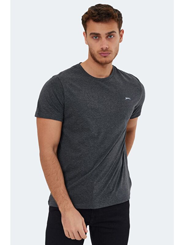 SLAZENGER ROSALVA Erkek %100 Pamuk Tişört Koyu Gri