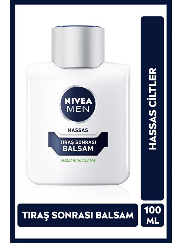 NIVEA Men Hassas Tıraş Sonrası Balsam 100 ml, Hassas Ciltler, Alkolsüz Formül, Hızlı Emilir