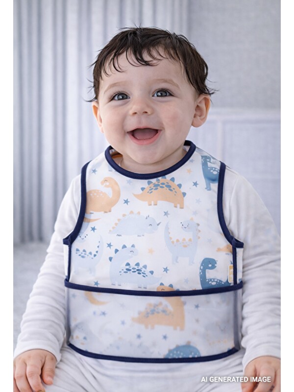 Babyjem Leke Tutmaz Giymeli Dinozor Önlük