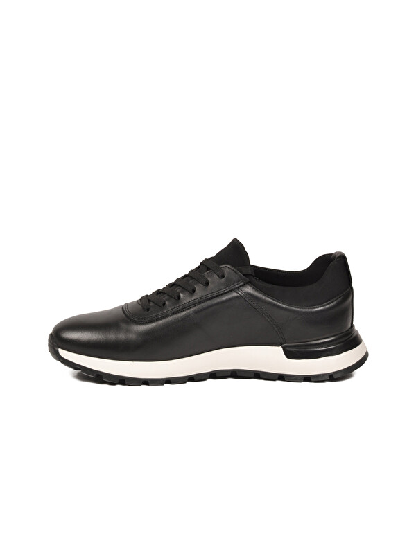 Voyager Erkek Siyah Hakiki Deri Casual Ayakkabı Bağcıklı Rahat Konfor Tabanlı Sneaker M294 M