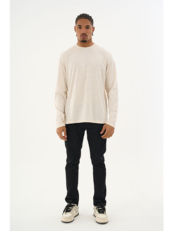 Süperlife Erkek Bisiklet Yaka %100 Pamuk Sweatshirt SPR24TS41