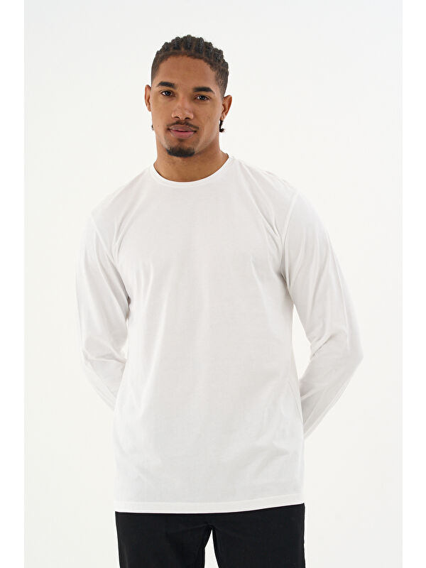 Süperlife Erkek Bisiklet Yaka %100 Pamuk Sweatshirt SPR24TS41