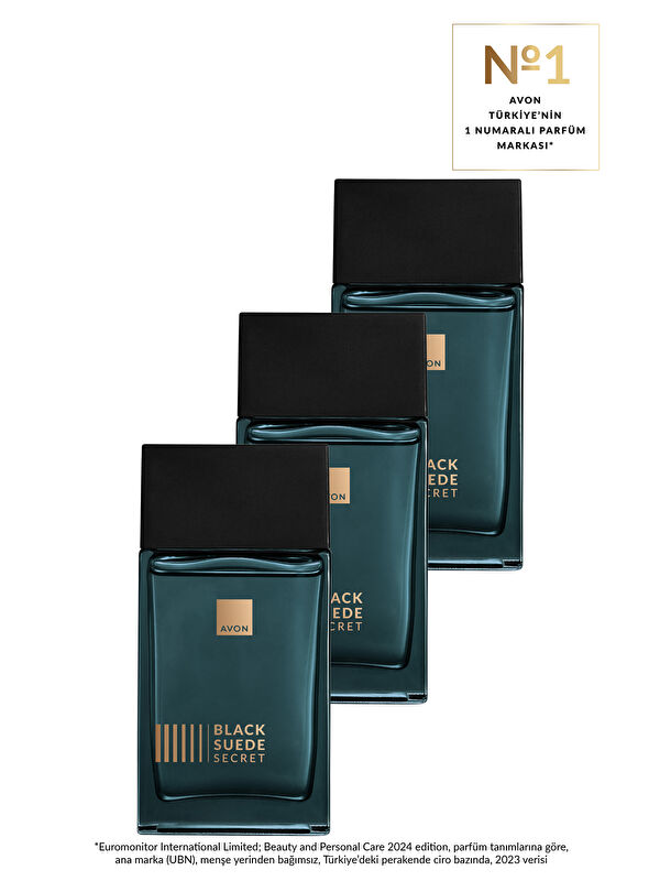 AVON Black Suede Secret Erkek Parfüm Edt 75 Ml. Üçlü Set