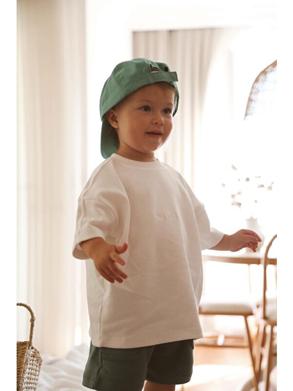 Oh La La Koala For Little Ones Beyaz Bisiklet Yaka Oversize T-shirt Bebek - Çocuk
