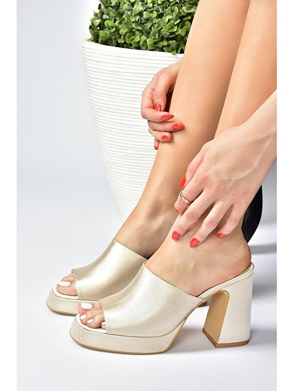 M570021204 Bej Kadın Terlik - Görsel 4