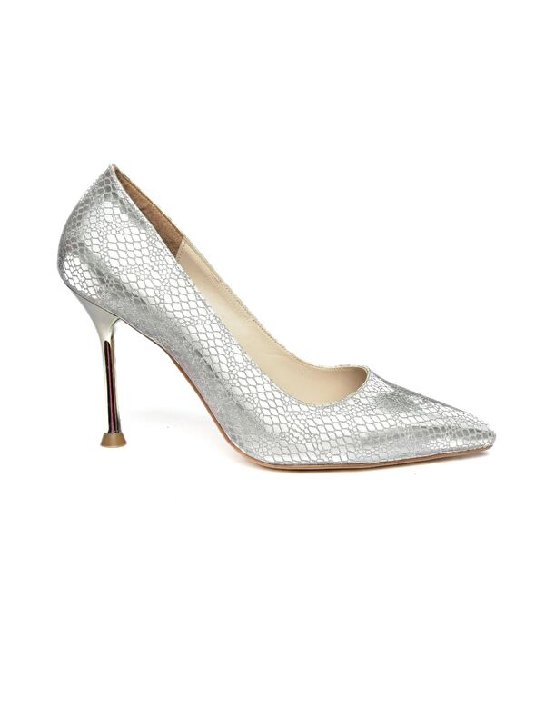 R8200799 Gümüş Kadın Topuklu Ayakkabı - Görsel 6