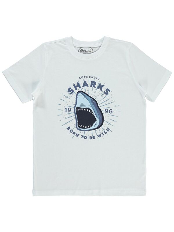 Civil Boys Shark Baskılı 10-13 Yaş Tişört