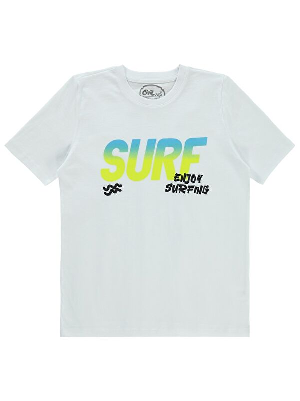 Civil Boys Surf Baskılı 10-13 Yaş Tişört
