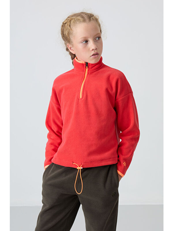 Tommylife Fiesta  Kalın Yumuşak Dokulu Standart Fit Nakışlı Polar Kız Çocuk Sweatshirt - 75151