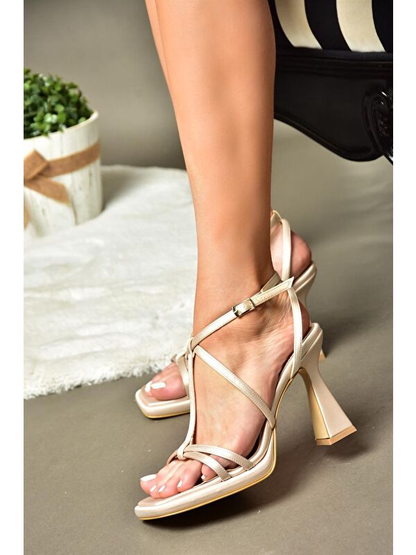 P5692133 Bej Kadın Topuklu Ayakkabı - Görsel 2