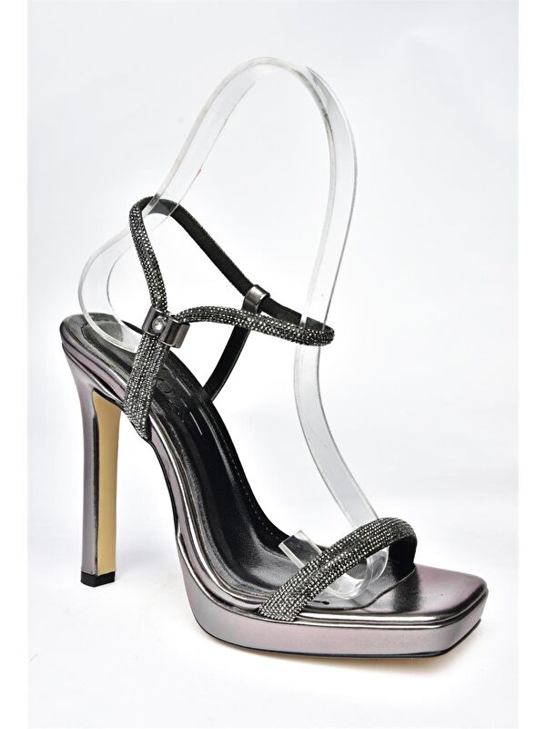 P5691140 Antrasit Kadın Topuklu Ayakkabı - Görsel 7