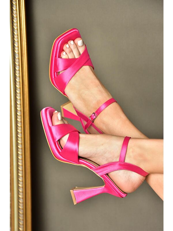 P5690210 Fuşya Kadın Topuklu Ayakkabı - Görsel 2