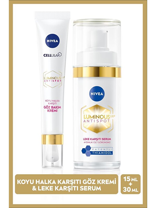 NIVEA Luminous630 Leke Karşıtı Serum 30 ml + Luminous630 Koyu Halka Karşıtı Göz Kremi 15 ml