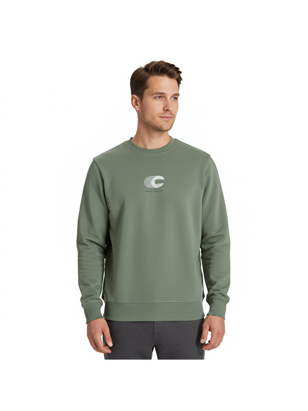 Jack & Jones Vibrant Erkek Yeşil Bisiklet Yaka Sweatshirt