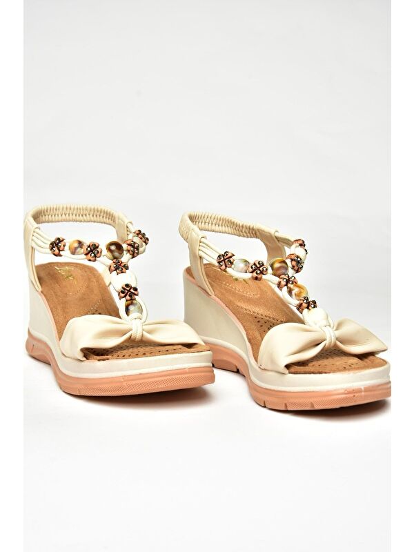 Bej Kadın Sandalet U2589244 - Görsel 4