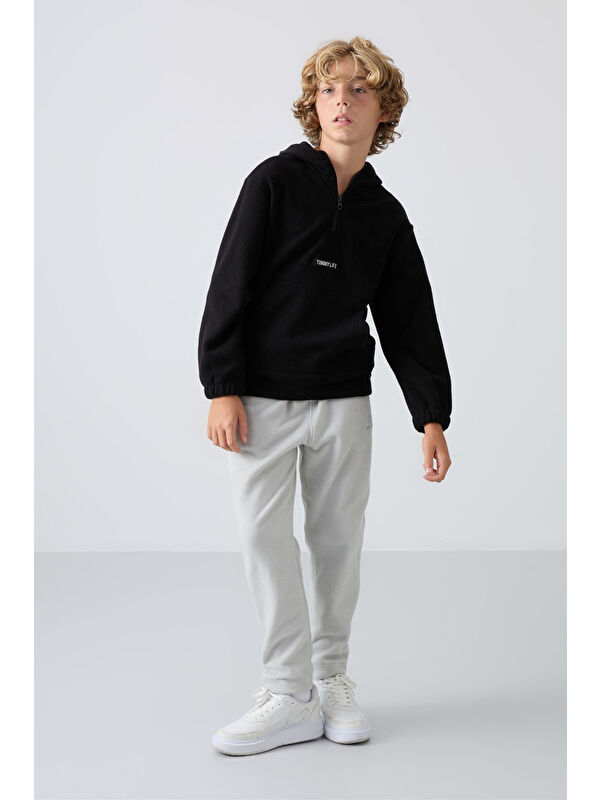 Tommylife Taş Kalın Yumuşak Dokulu Standart Fit Nakışlı Polar Erkek Çocuk Eşofman Alt - 11219