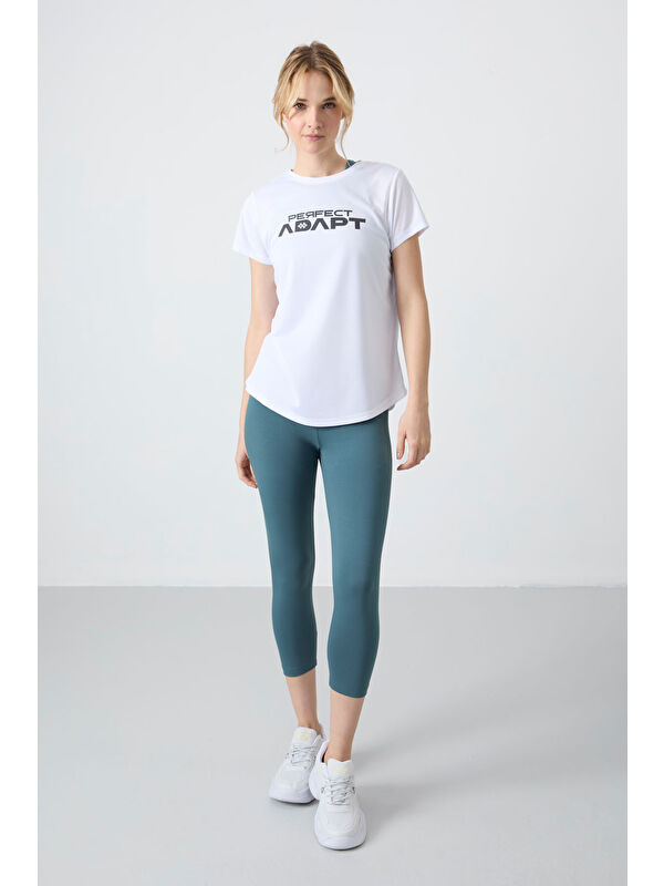 Tommylife Orman YeşiliYüksek Bel Slim Fit Dar Paça Kadın Kapri Tayt - 93097