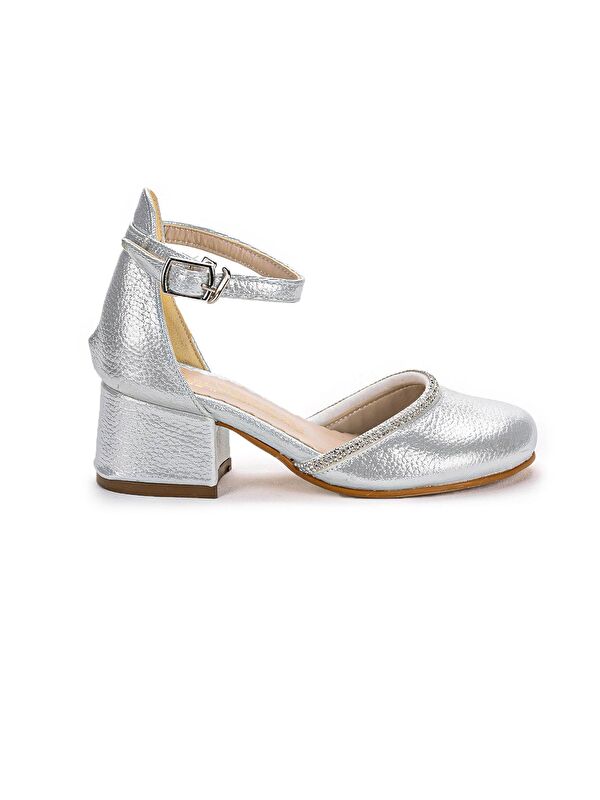 Ressa Vakko Taşlı Kız Çocuk 5 Cm Topuklu Sandalet Abiye Ayakkabı - Görsel 5