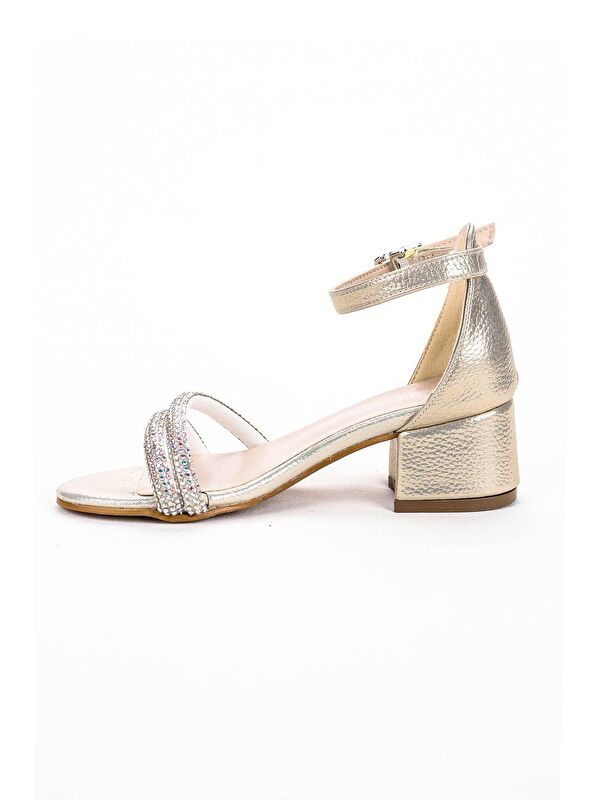 Sarer Vakko Taşlı Kız Çocuk 3 Cm Topuklu Sandalet Abiye Ayakkabı - Görsel 6