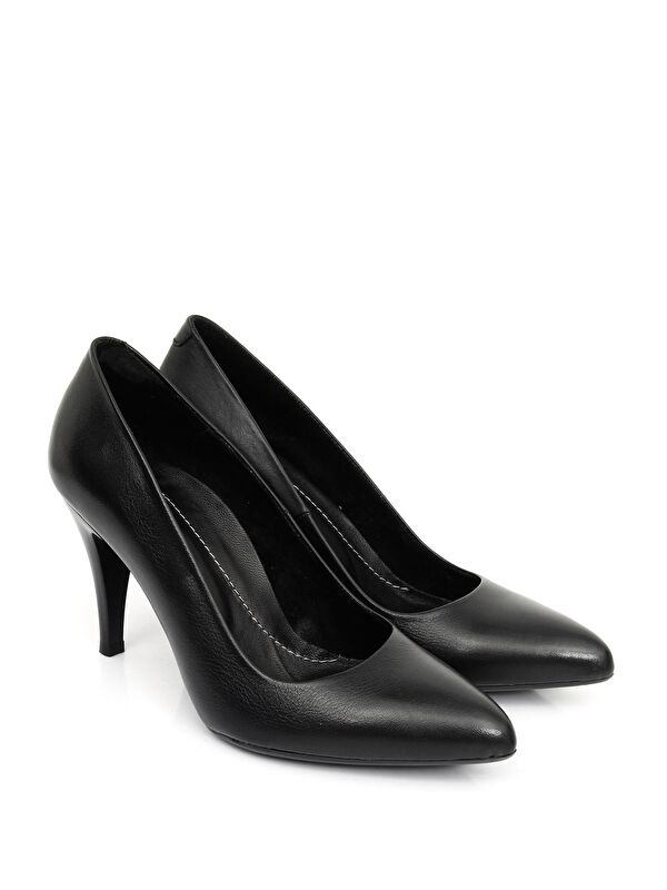 Gön Hakiki Deri Sivri Burun İnce Yüksek Topuklu Stiletto Kadın Ayakkabı 22354 - Görsel 3