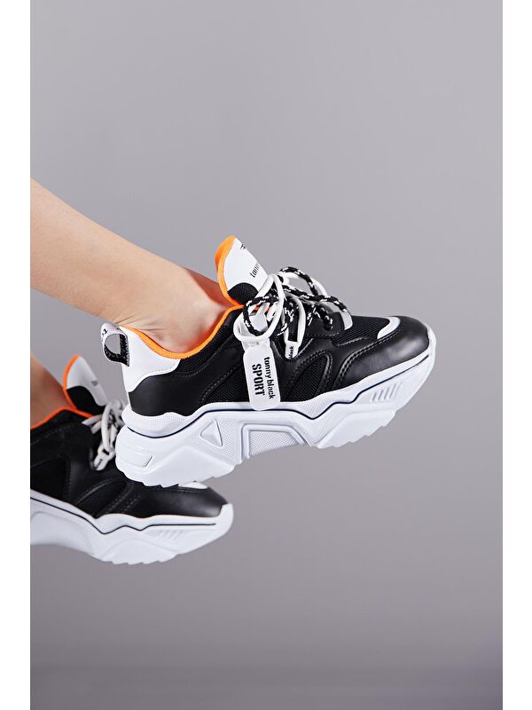 Kadın Siyah Beyaz Spor Ayakkabı Tbkpl - Görsel 4