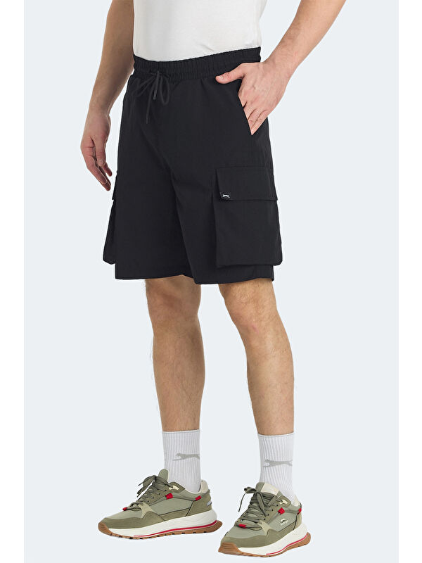 SLAZENGER RODYA Erkek Cepli Kargo Siyah Şort