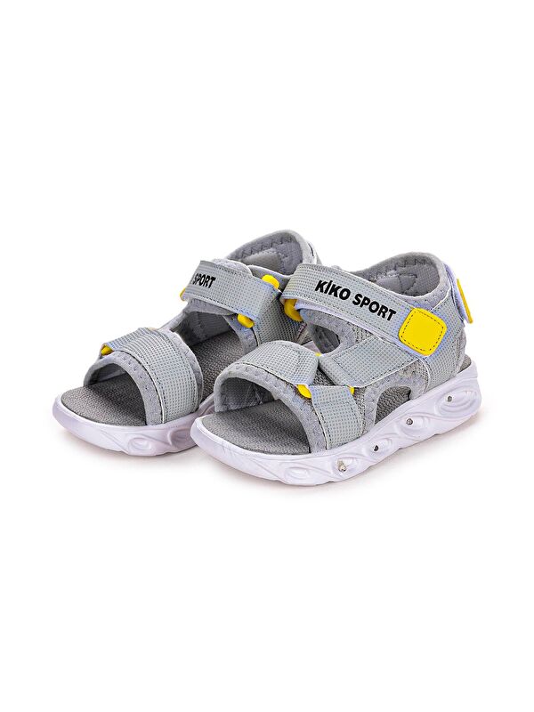 103 Işıklı Erkek Çocuk Cırtlı Sandalet Ayakkabı - Görsel 4