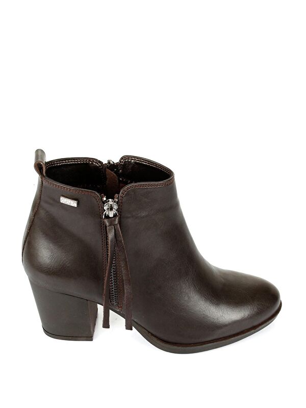 Sivri Burun Kauçuk Taban Topuklu Fermuarlı Püsküllü Kadın Günlük Bot 22431 - Görsel 5