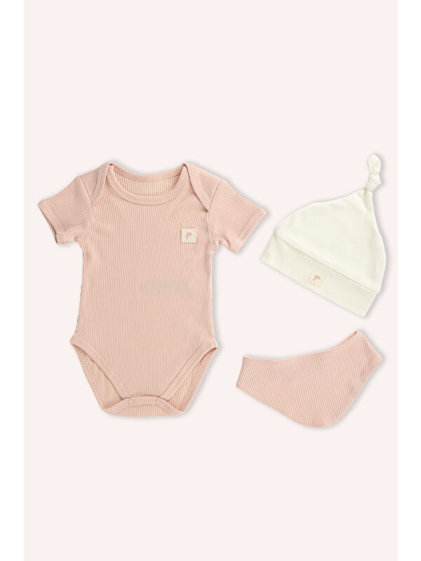 Panço Yenidoğan Zıbınlı 3'lü Pembe Set