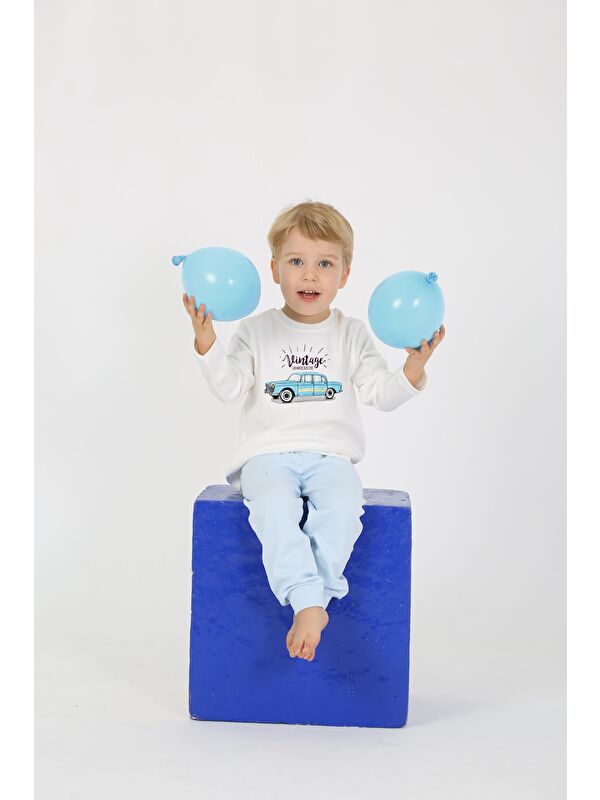 Luggi Baby Bisiklet Yaka Uzun Kollu Erkek Çocuk Pijama Takımı