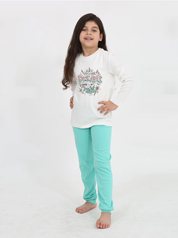 Luggi Baby Bisiklet Yaka Uzun Kollu Kız Çocuk Pijama Takımı