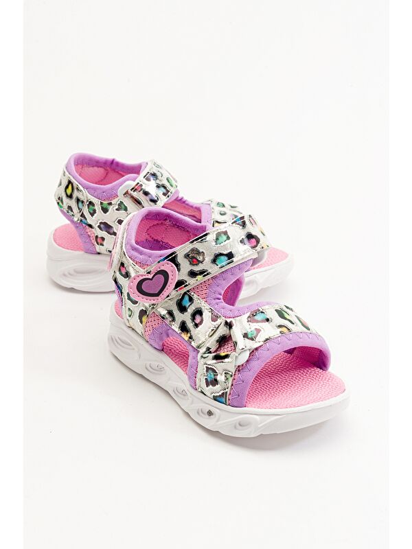 Kız Çocuk Pembe Işıklı Anatomik Hafif Spor Sandalet - Görsel 2