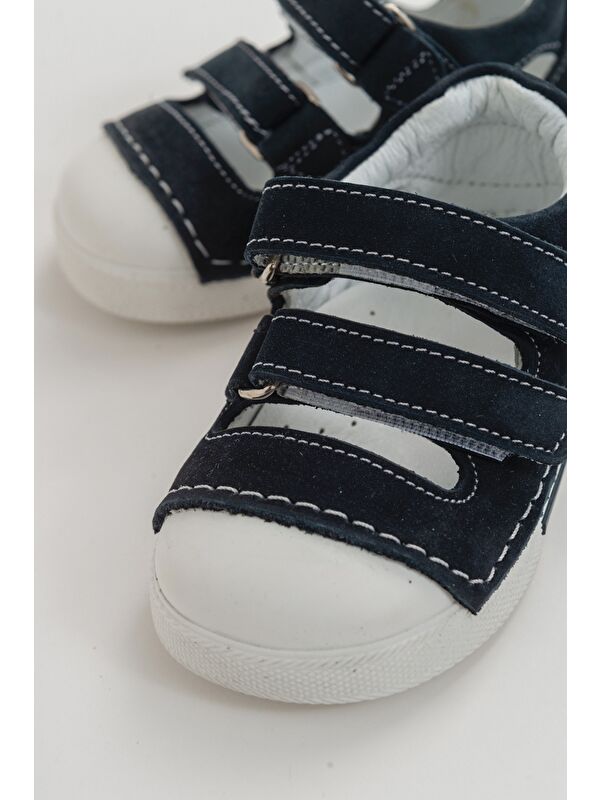Unisex Bebek Lacivert Deri Ortopedik Destekli İlk Adım Ayakkabı - Görsel 2