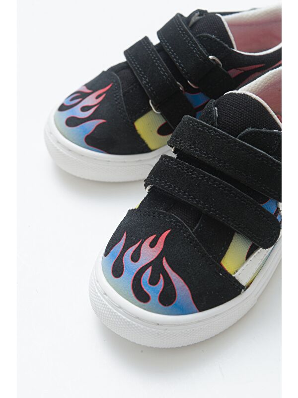 Erkek Çocuk Siyah Hakiki Deri Sneaker Ayakkabı - Görsel 3