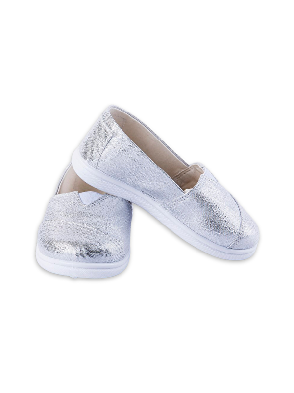 Pullu Toms Keten Ayakkabı Gümüş - Görsel 3