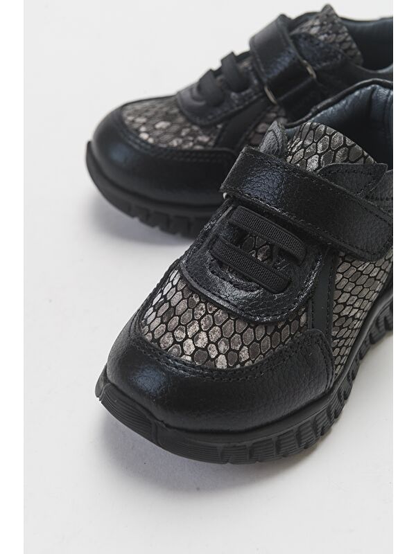 Kız Çocuk Siyah Hakiki Deri Günlük Çocuk Ayakkabı - Görsel 2