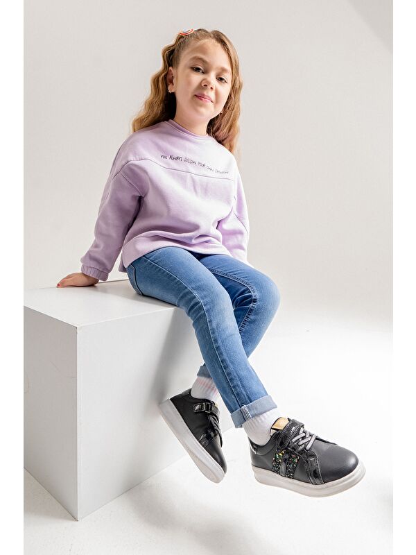 Kız Çocuk Siyah Hakiki Deri Anatomik Günlük Ayakkabı - Görsel 2