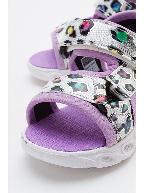 Kız Çocuk Lila Işıklı Anatomik Hafif Spor Sandalet - Görsel 3