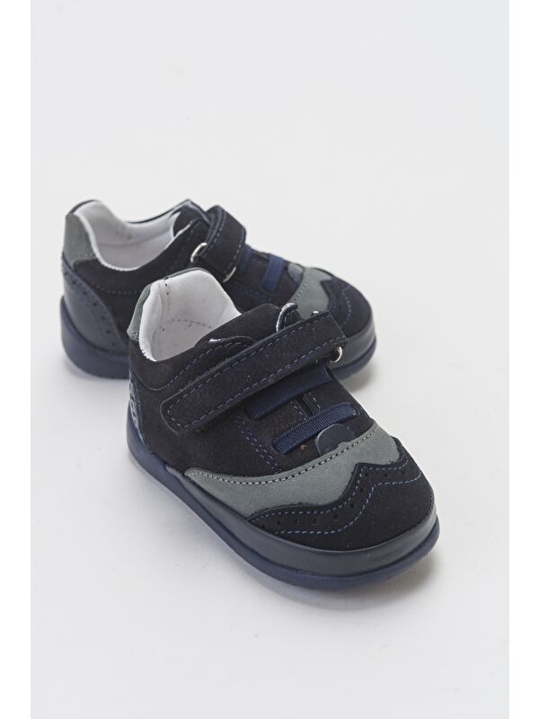 Erkek Çocuk Lacivert Hakiki Deri İlk Adım Günlük Ayakkabı - Görsel 3