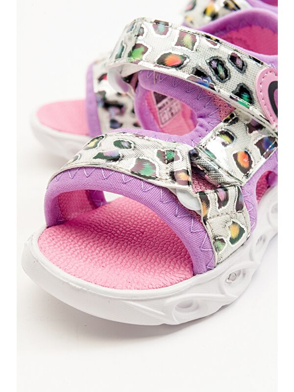 Kız Çocuk Pembe Işıklı Anatomik Hafif Spor Sandalet - Görsel 3