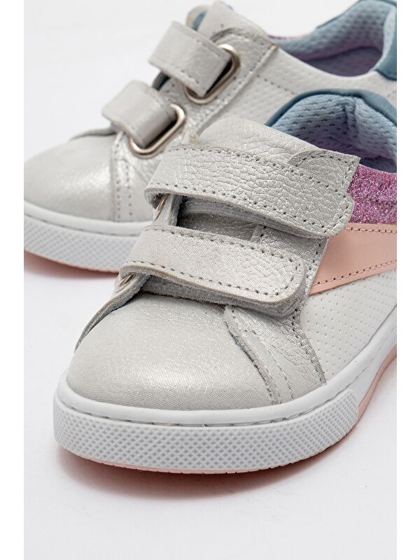 Kız Çocuk Beyaz Hakiki Deri Günlük İlk Adım Ayakkabı - Görsel 3