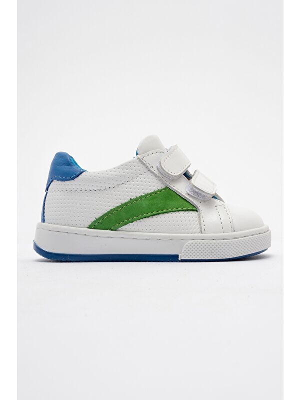 Erkek Çocuk Beyaz Hakiki Deri Günlük İlk Adım Ayakkabı - Görsel 5