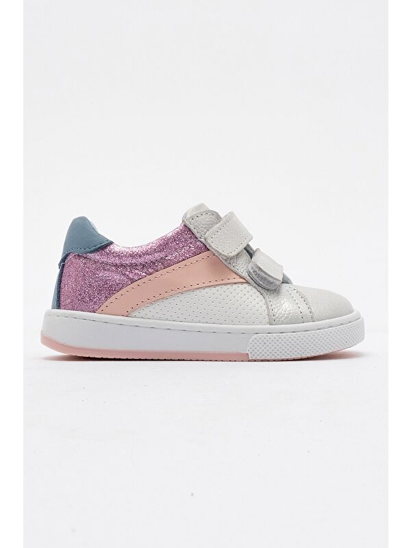 Kız Çocuk Beyaz Hakiki Deri Günlük İlk Adım Ayakkabı - Görsel 5