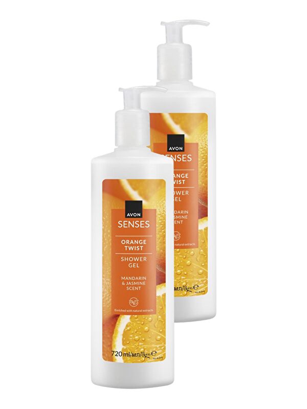 AVON Senses Orange Twist Portakal ve Yasemin Kokulu Duş Jeli 720 Ml. İkili Set