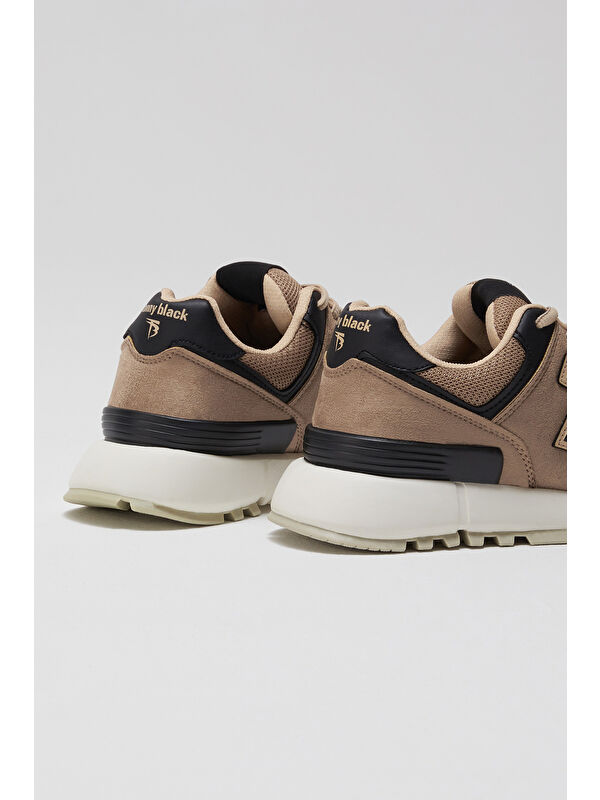 Unisex Bej Kaymaz Eva Taban Bağcıklı Spor Ayakkabı - Görsel 4