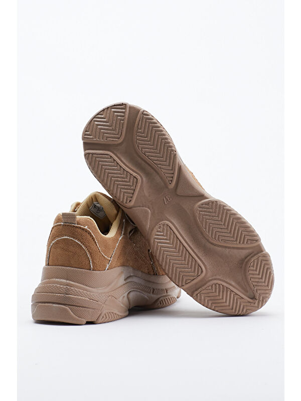 Kadın Vizon Yüksek Taban Bağcıklı Spor Ayakkabı - Görsel 5