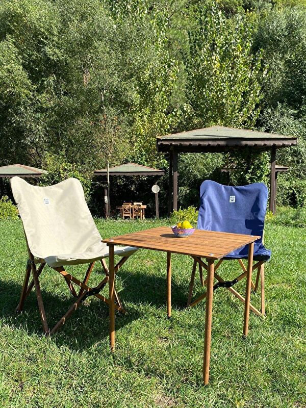 Bag The Joy 60*60*55cm Ahşap Katlanır Kamp Masası - Kahverengi