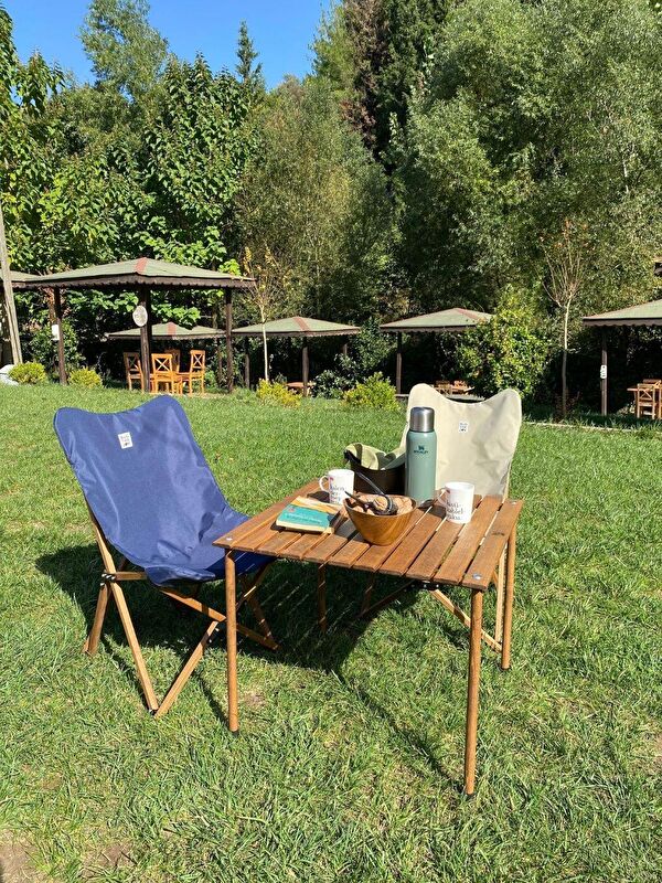 Bag The Joy 70*70*55cm Ahşap Katlanır Kamp Masası - Kahverengi